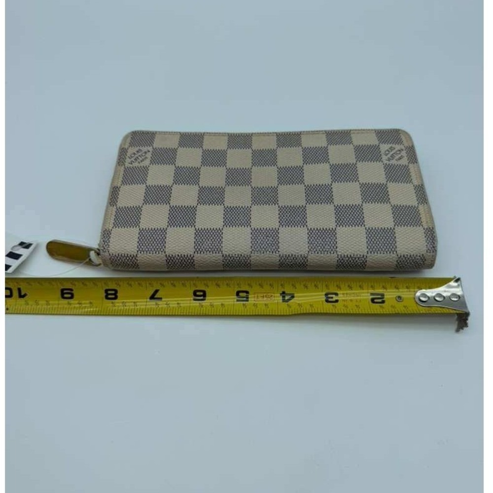 Louis Vuitton Damier Azur Zippy Wallet Long Zip Around Beige Auth - Picture 9 of 10
